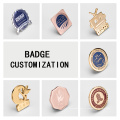 Yiwu Factory Custom Zinc Allia Graved Brand Logo Logo Metal Tags de métal attrayant Pin de badge de vêtements